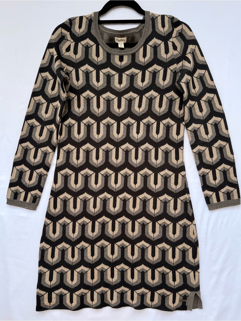 Hatley Geometric Knit Sweater Dress Long Sleeve Size Small